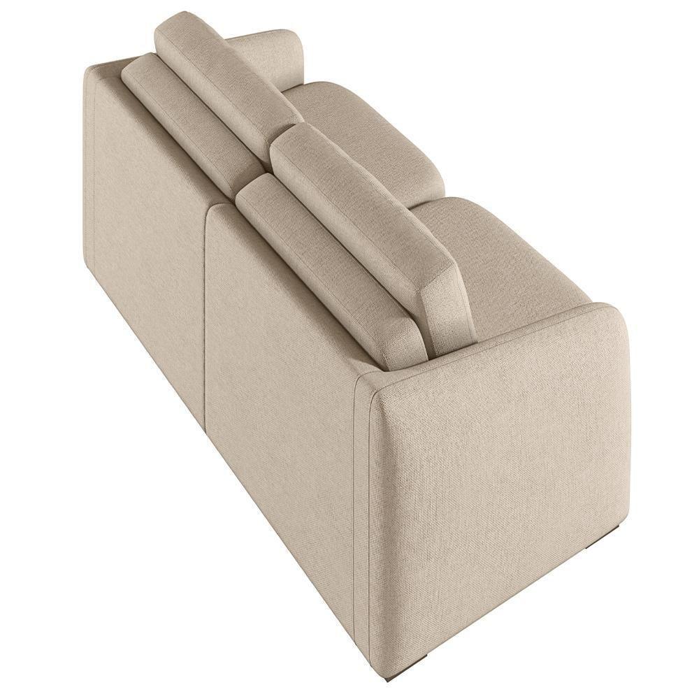 Sofá Cama Para Sala De Estar 2 Lugares 196cm Montserrat K01 Linho Bege - Lyam Decor - 2