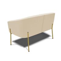 Sofá Namoradeira E Poltrona Pé De Ferro Dourado Stella Linho D03 - D'rossi Cor A19 Bege - 7