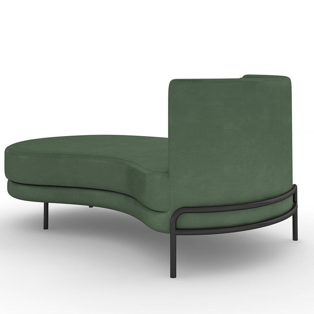 Sofá Chaise Longue Sala De Estar Living Lucca Esquerdo D02 Couríssimo Verde B-89 - Lyam Decor - 3