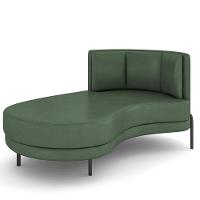 Sofá Chaise Longue Sala De Estar Living Lucca Esquerdo D02 Couríssimo Verde B-89 - Lyam Decor - 1