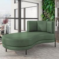 Sofá Chaise Longue Sala De Estar Living Lucca Esquerdo D02 Couríssimo Verde B-89 - Lyam Decor - 5