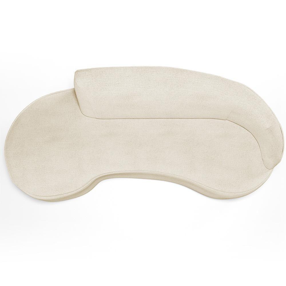 Sofá 3 Lugares Curvo Sala De Estar Living Firenze Direito D02 Linho Bege 180 Cm D-463 - Lyam - 2