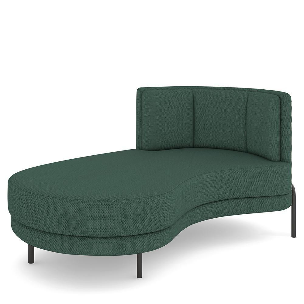 Sofá Chaise Longue Sala De Estar Living Lucca Esquerdo D02 Linho Verde Musgo C-117 - Lyam Decor - 1