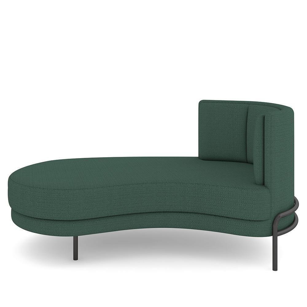Sofá Chaise Longue Sala De Estar Living Lucca Esquerdo D02 Linho Verde Musgo C-117 - Lyam Decor - 2