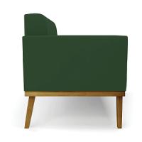 Sofá Namoradeira 2 Lugares Base De Madeira Castanho Elisa Veludo D03 - D'rossi Cor Verde - 7