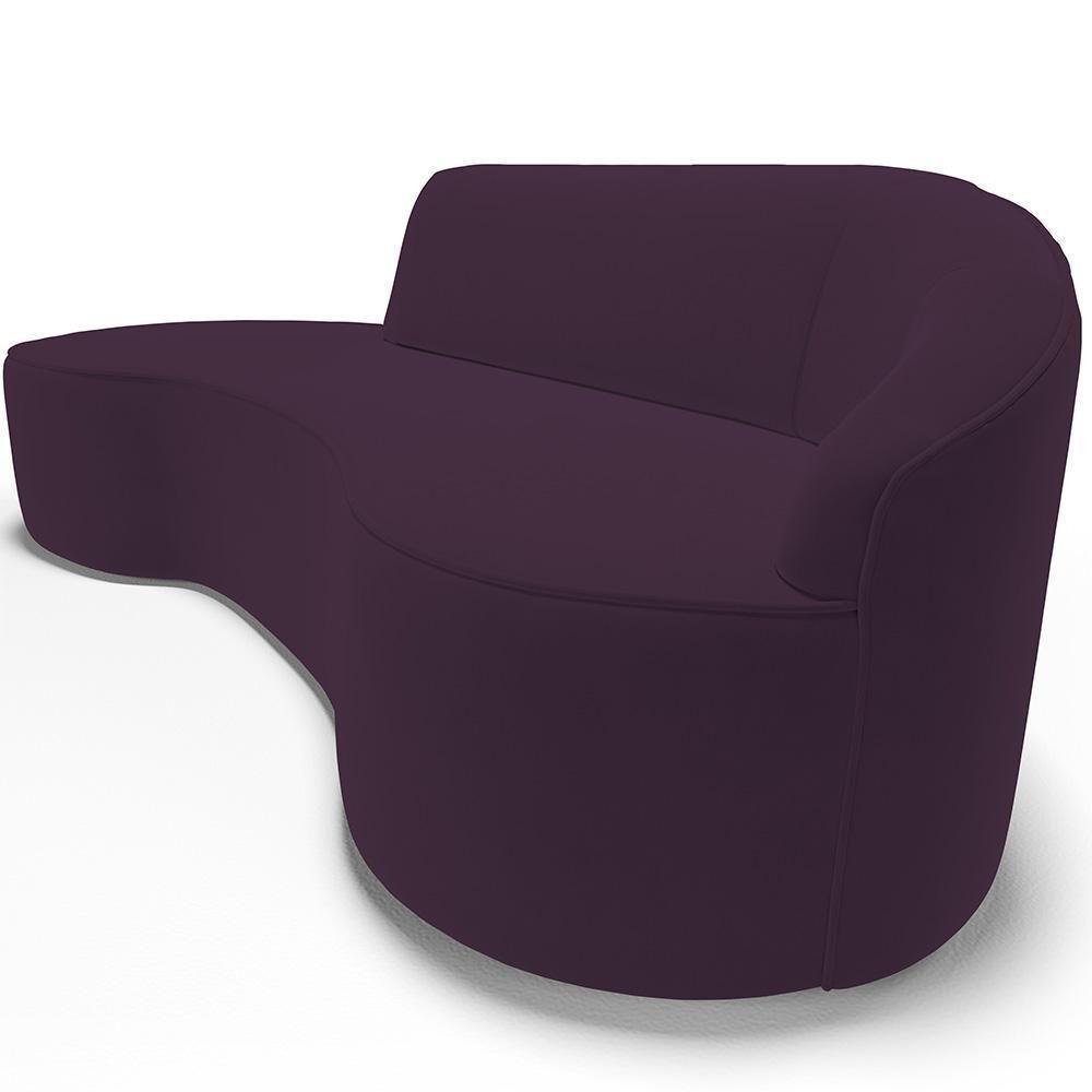 Sofá 4 Lugares Curvo Sala De Estar Living Firenze Direito D02 Veludo Roxo 280 Cm C-292 - Lyam - 4
