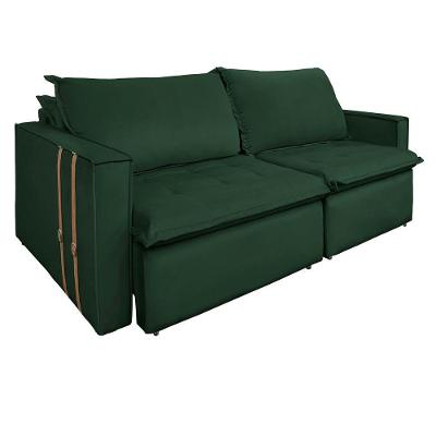 Sofá Retrátil Reclinável 3 Lugares 230 Cm México Veludo Verde K01 - D'rossi