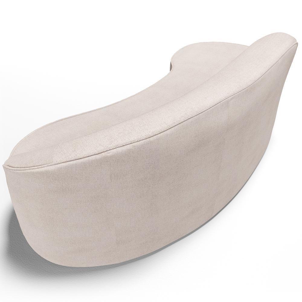 Sofá 3 Lugares Curvo Sala De Estar Living Firenze Direito D02 Linho Cru 180 Cm D-461 - Lyam - 2