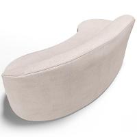 Sofá 3 Lugares Curvo Sala De Estar Living Firenze Direito D02 Linho Cru 180 Cm D-461 - Lyam - 2