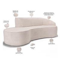 Sofá 3 Lugares Curvo Sala De Estar Living Firenze Direito D02 Linho Cru 180 Cm D-461 - Lyam - 6