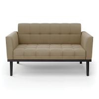 Sofá Namoradeira 2 Lugares Base De Madeira Preto Elisa Suede Marrom Rato D03 - D'rossi - 5