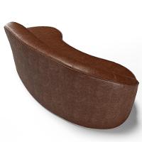 Sofá 3 Lugares Curvo Sala De Estar Living Firenze Direito D02 Couríssimo Marrom 180 Cm B-38 - Lyam - 2