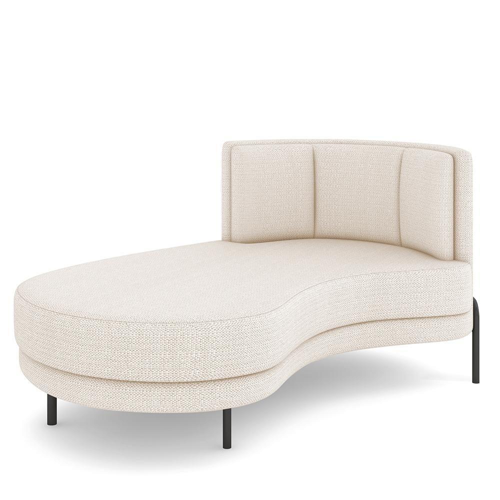 Sofá Chaise Longue Sala De Estar Living Lucca Esquerdo D02 Linho Cru D-461 - Lyam Decor - 1