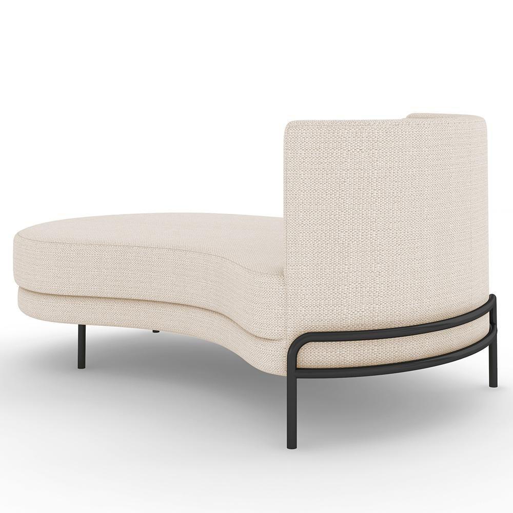 Sofá Chaise Longue Sala De Estar Living Lucca Esquerdo D02 Linho Cru D-461 - Lyam Decor - 4