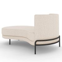 Sofá Chaise Longue Sala De Estar Living Lucca Esquerdo D02 Linho Cru D-461 - Lyam Decor