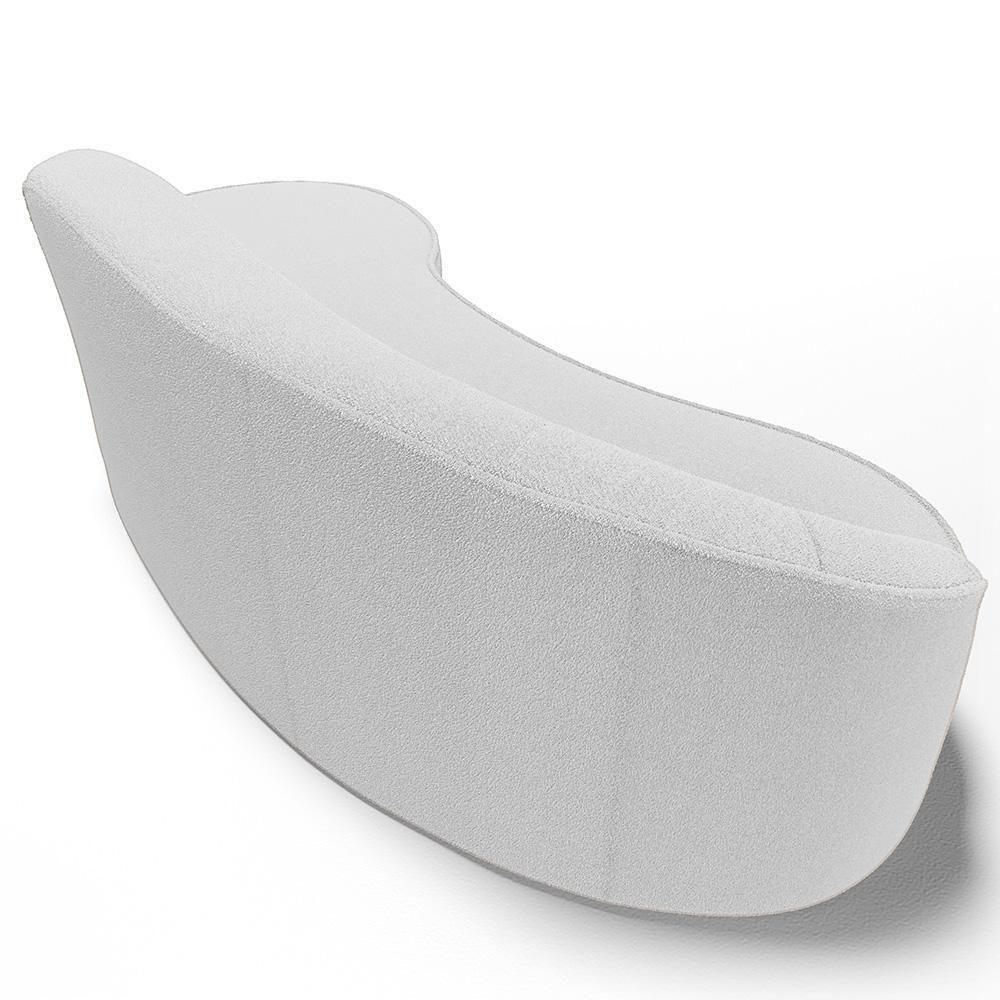 Sofá 4 Lugares Curvo Sala De Estar Living Firenze Direito D02 Bouclê Branco 260 Cm B-53 - Lyam - 5