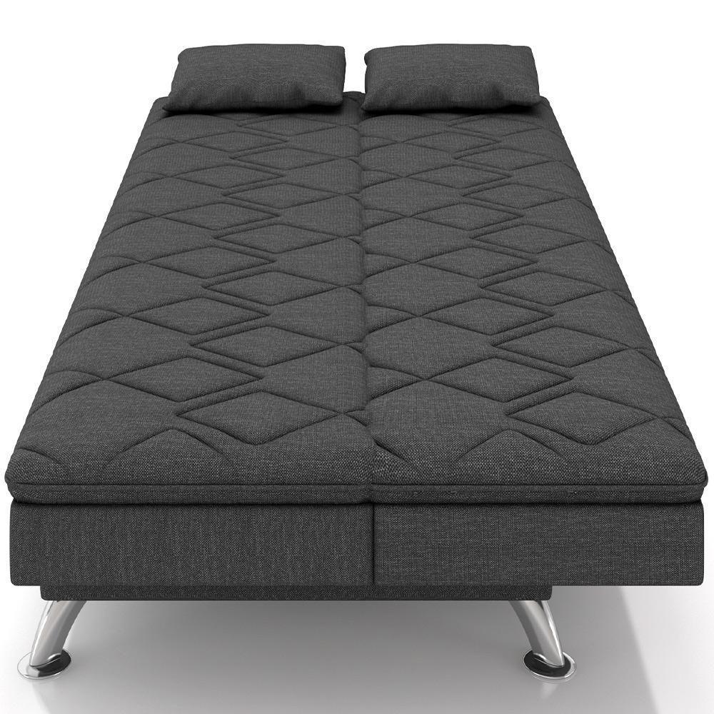 Sofá Cama Para Sala De Estar Quarto 193cm Lia M03 Linho Chumbo - Lyam Decor - 2