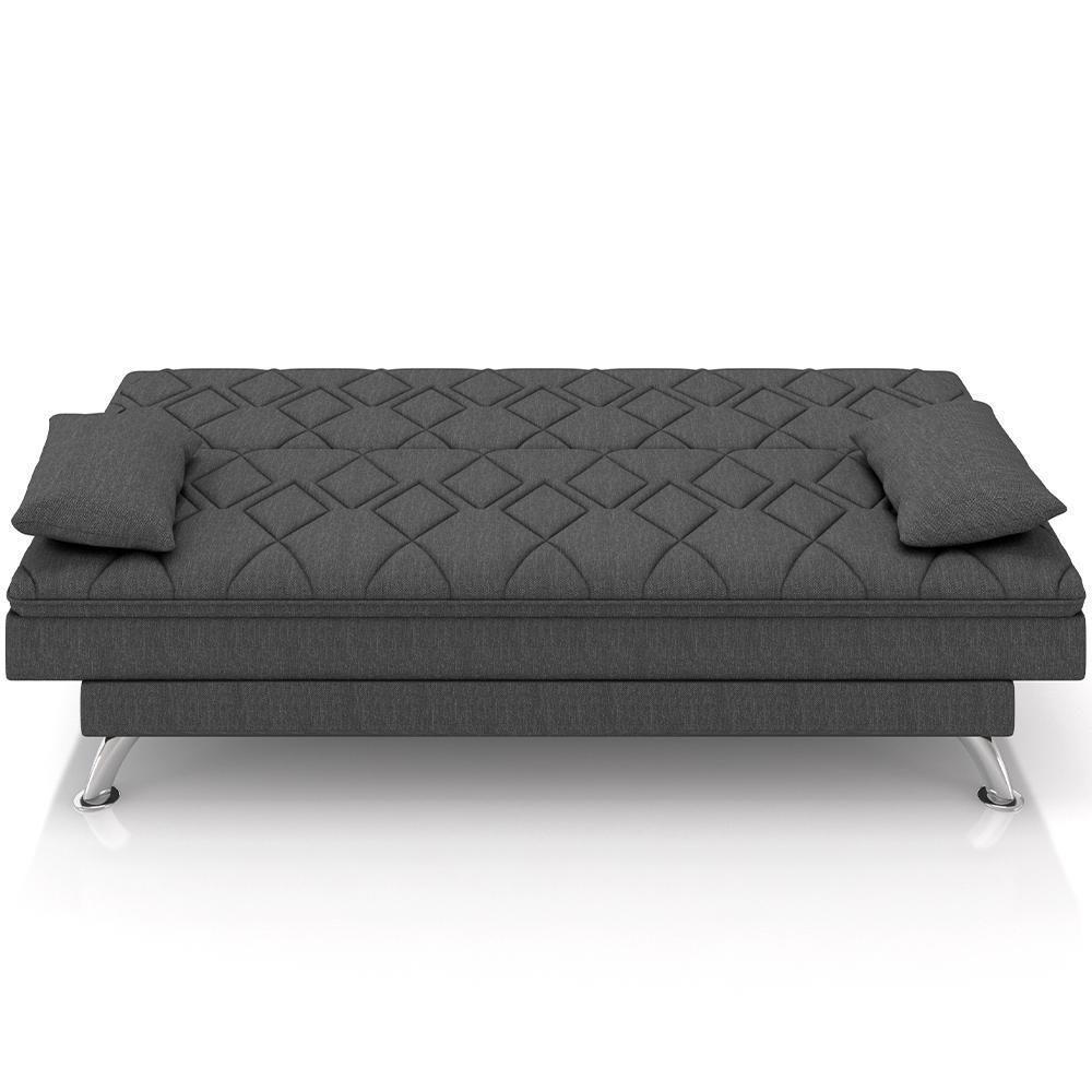 Sofá Cama Para Sala De Estar Quarto 193cm Lia M03 Linho Chumbo - Lyam Decor - 5