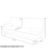 Sofá Cama Para Sala De Estar Quarto 193cm Lia M03 Linho Chumbo - Lyam Decor - 3