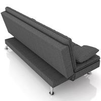 Sofá Cama Para Sala De Estar Quarto 193cm Lia M03 Linho Chumbo - Lyam Decor