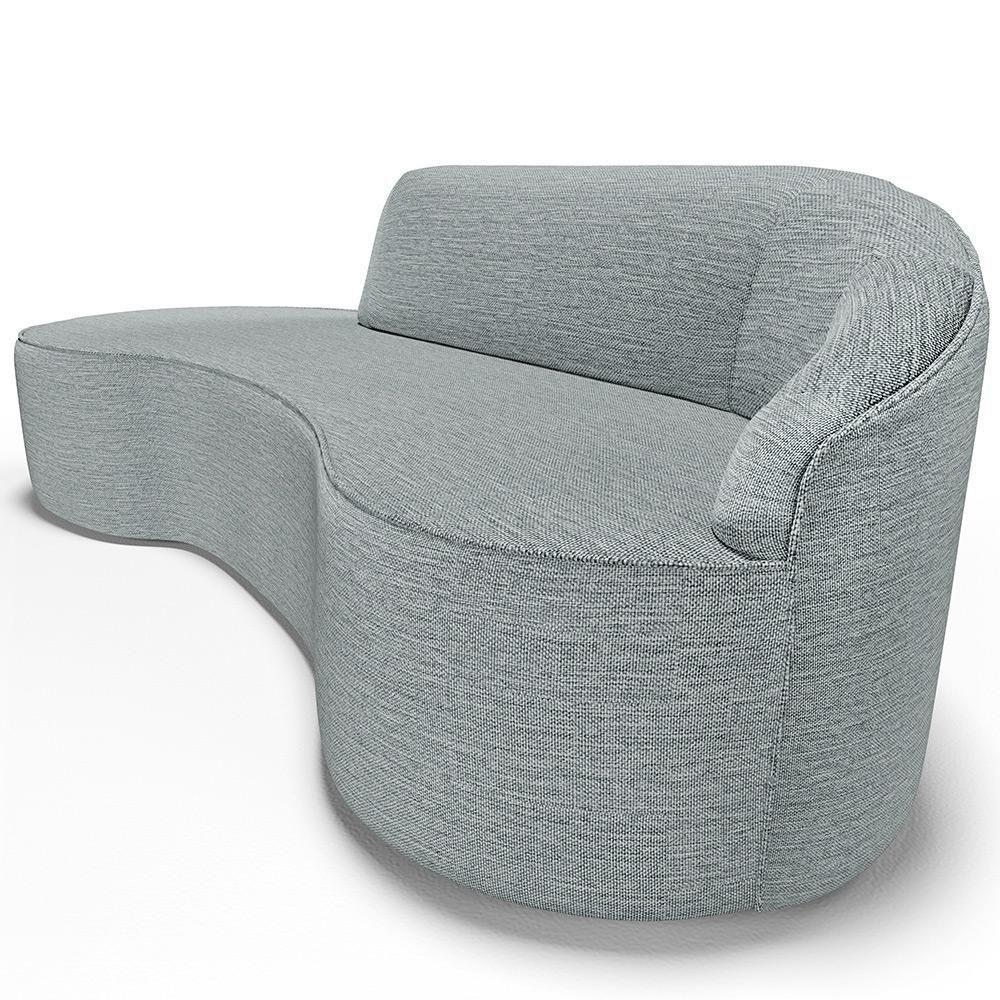 Sofá 3 Lugares Curvo Sala De Estar Living Firenze Direito D02 Linho Cinza 230 Cm D-474 - Lyam - 2