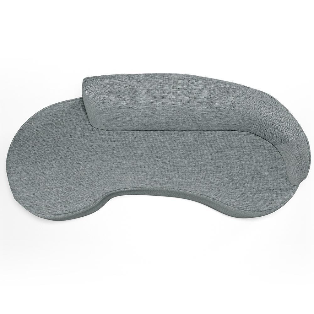 Sofá 3 Lugares Curvo Sala De Estar Living Firenze Direito D02 Linho Cinza 230 Cm D-474 - Lyam - 3