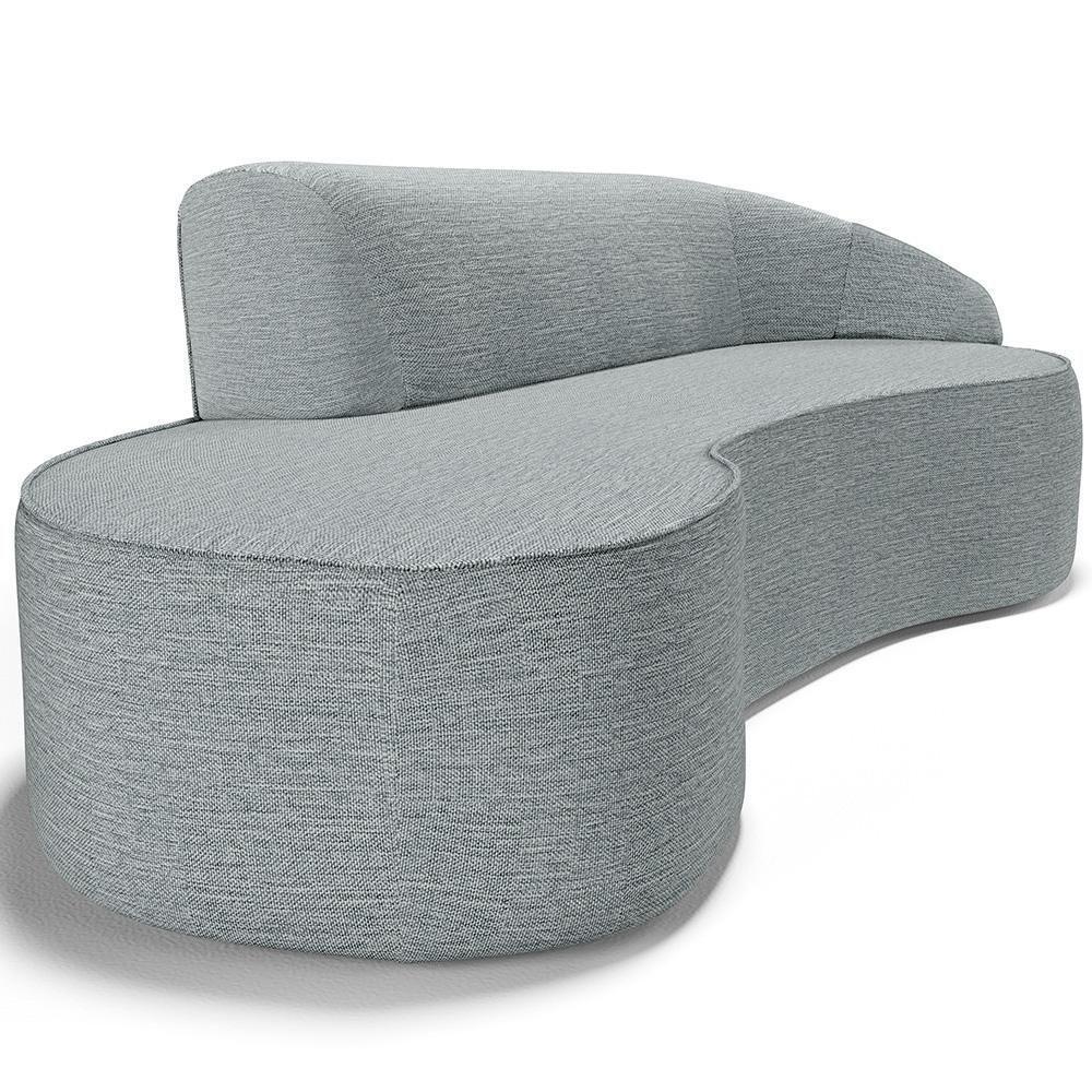 Sofá 3 Lugares Curvo Sala De Estar Living Firenze Direito D02 Linho Cinza 230 Cm D-474 - Lyam - 4