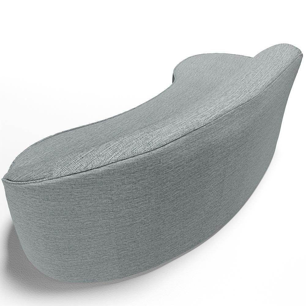 Sofá 3 Lugares Curvo Sala De Estar Living Firenze Direito D02 Linho Cinza 230 Cm D-474 - Lyam - 5