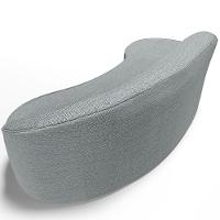 Sofá 3 Lugares Curvo Sala De Estar Living Firenze Direito D02 Linho Cinza 230 Cm D-474 - Lyam - 5