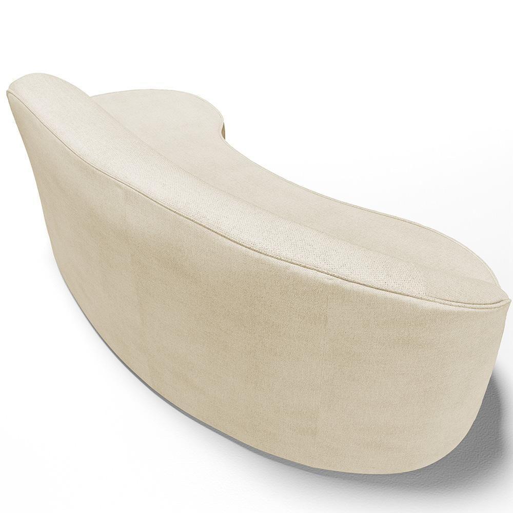 Sofá 3 Lugares Curvo Sala De Estar Living Firenze Direito D02 Linho Bege 210 Cm D-463 - Lyam - 5