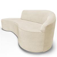 Sofá 3 Lugares Curvo Sala De Estar Living Firenze Direito D02 Linho Bege 210 Cm D-463 - Lyam