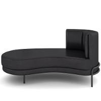 Sofá Chaise Longue Sala De Estar Living Lucca Esquerdo D02 Couríssimo Preto B-159 - Lyam Decor - 2