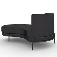 Sofá Chaise Longue Sala De Estar Living Lucca Esquerdo D02 Couríssimo Preto B-159 - Lyam Decor - 3
