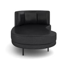 Sofá Chaise Longue Sala De Estar Living Lucca Esquerdo D02 Couríssimo Preto B-159 - Lyam Decor - 6