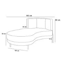 Sofá Chaise Longue Sala De Estar Living Lucca Esquerdo D02 Couríssimo Preto B-159 - Lyam Decor - 7