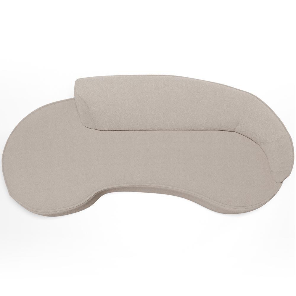 Sofá 3 Lugares Curvo Sala De Estar Living Firenze Direito D02 Bouclê Creme 180 Cm B-54 - Lyam - 3