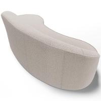 Sofá 3 Lugares Curvo Sala De Estar Living Firenze Direito D02 Bouclê Creme 180 Cm B-54 - Lyam - 2