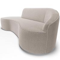 Sofá 3 Lugares Curvo Sala De Estar Living Firenze Direito D02 Bouclê Creme 180 Cm B-54 - Lyam - 5