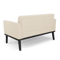 Sofá Namoradeira 2 Lugares Base De Madeira Preto Elisa Linho D03 - D'rossi Cor A19 Bege - 3