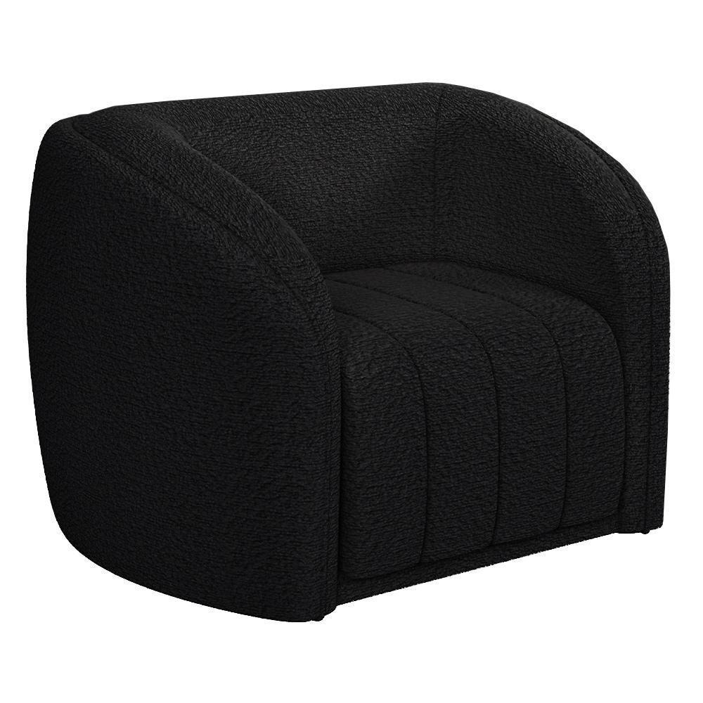 Kit Sofá 5 Lugares Para Sala 332cm Com 02 Poltronas Lazio M03 Bouclê Preto - Lyam Decor - 3