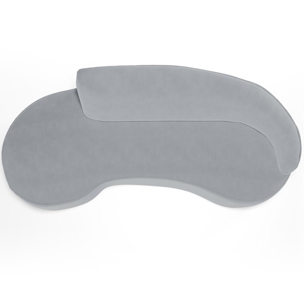 Sofá 4 Lugares Curvo Sala De Estar Living Firenze Direito D02 Veludo Cinza 280 Cm C-317 - Lyam - 3