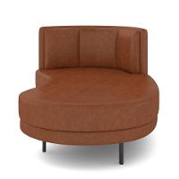 Sofá Chaise Longue Sala De Estar Living Lucca Direito D02 Couríssimo Marrom B-38 - Lyam Decor - 6