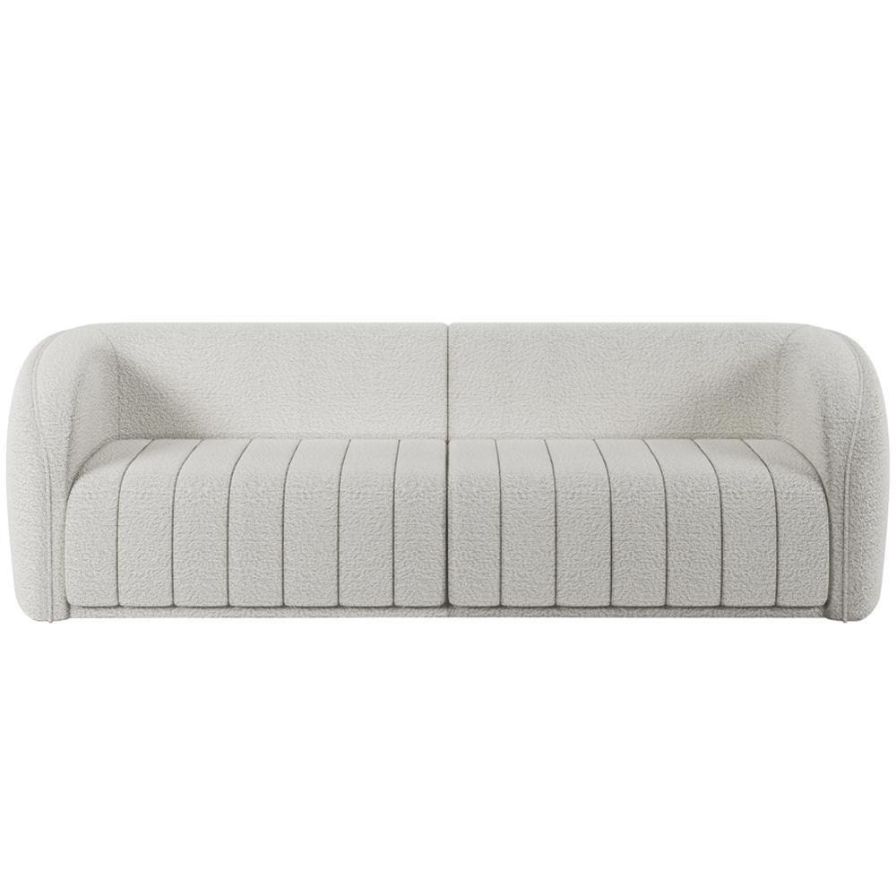 Kit Sofá 5 Lugares Para Sala 332cm Com 02 Poltronas Lazio M03 Bouclê Branco - Lyam Decor - 8