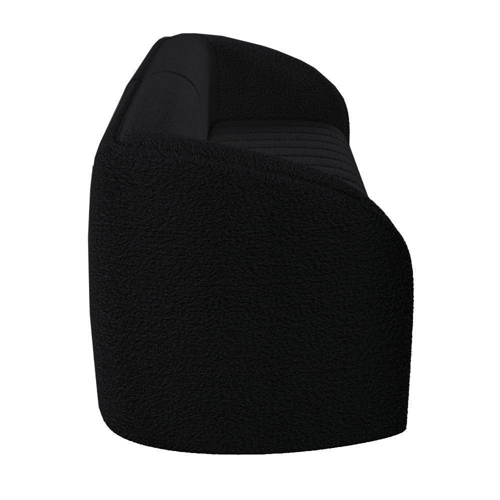 Kit Sofá 4 Lugares Para Sala 292cm Com 02 Poltronas Lazio M03 Bouclê Preto - Lyam Decor - 2