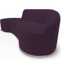 Sofá 5 Lugares Curvo Sala De Estar Living Firenze Direito D02 Veludo Roxo 300 Cm C-292 - Lyam