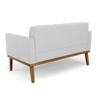 Sofá Namoradeira 2 Lugares Base De Madeira Castanho Elisa Linho D03 - D'rossi Cor A05 Cinza - 3