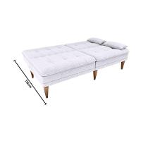 Sofá Cama Na Caixa 3 Lugares 190cm E Almofadas Taylor Matrix Bege Bege - 2