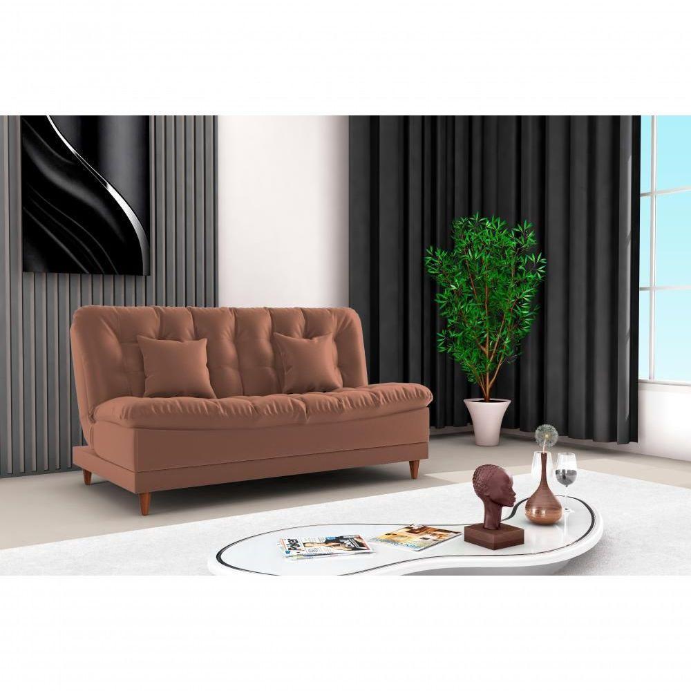 Sofá Cama 3 Lugares 1,85 Mts Duda Matrix Ferrugem - 4
