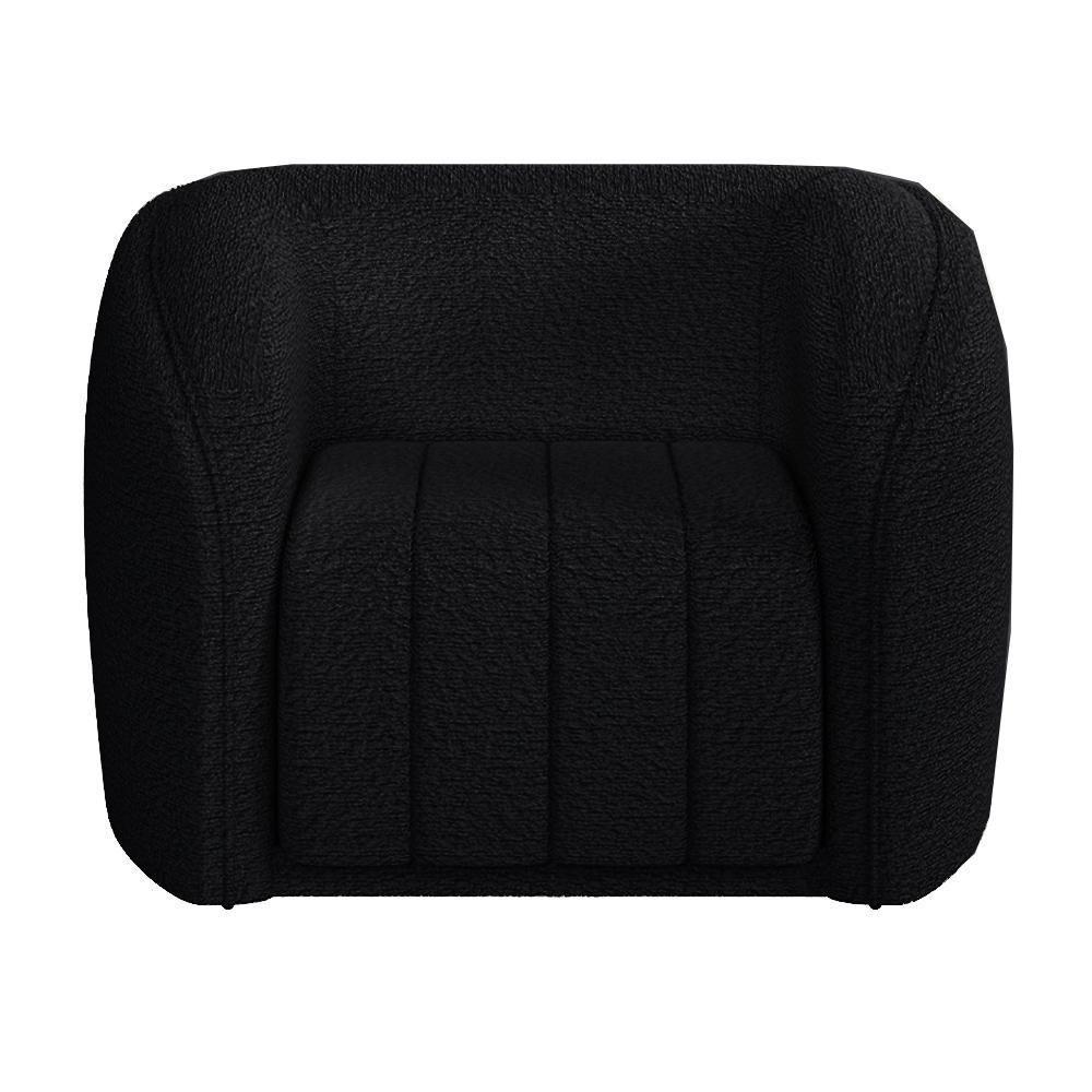 Kit Sofá 5 Lugares Para Sala 332cm Com 01 Poltrona Lazio M03 Bouclê Preto - Lyam Decor - 7