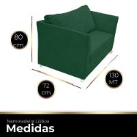 Namoradeira Lisboa 2 Lugares Salão Suede Verde - 2